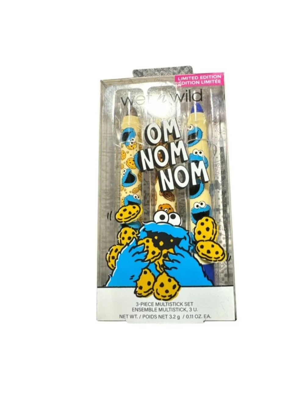 Wet n Wild Sesame Street Cookie Monster Om Nom Nom Multistick 3 Piece Set